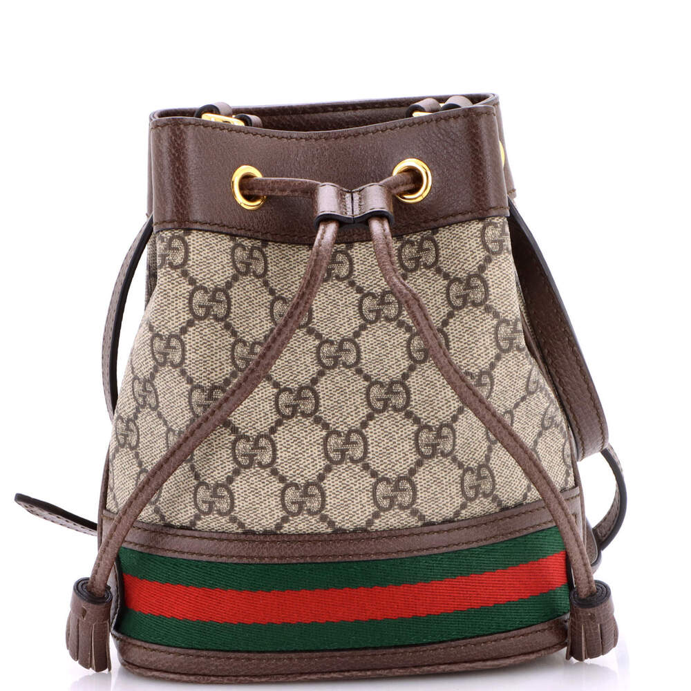 Gucci Mini Ophidia Bucket Bag GG Coated Canvas